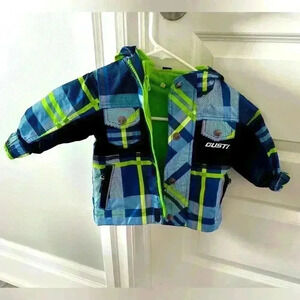 Gusti Toddler Winter Coat With Removable Lining Blue  Green Plaid Size 12 months